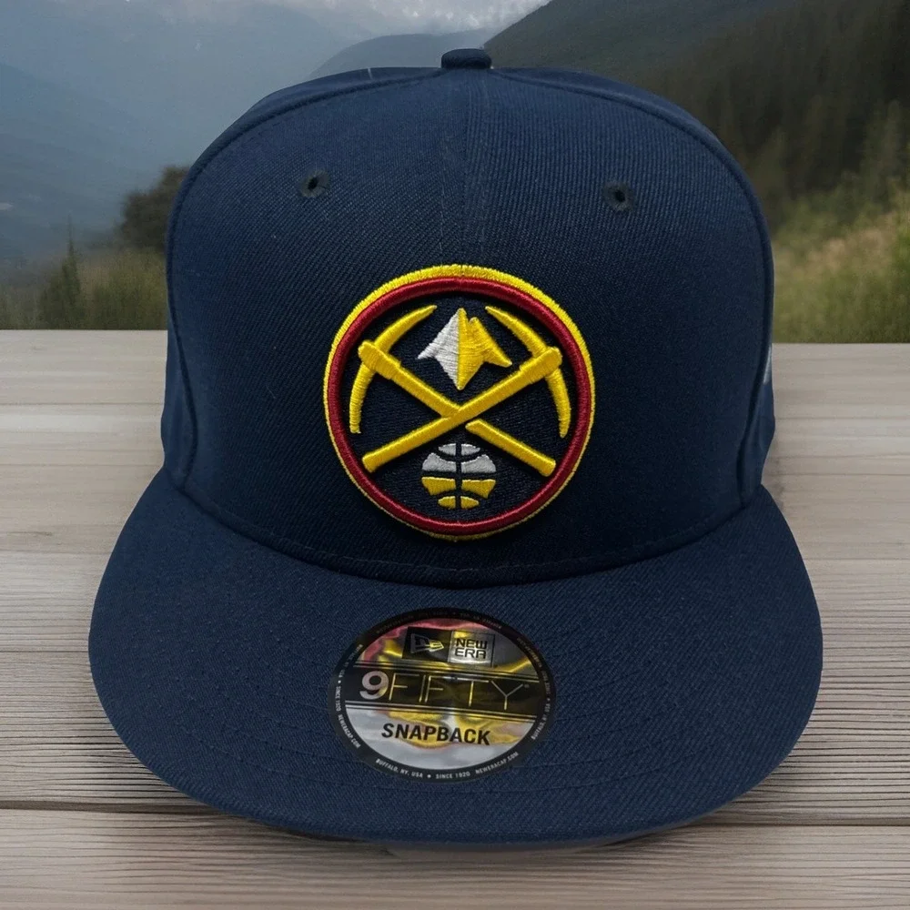 New Era 9FIFTY Denver Nuggets Snapback Hat Navy Blue NBA Alternate Pickaxe NWT